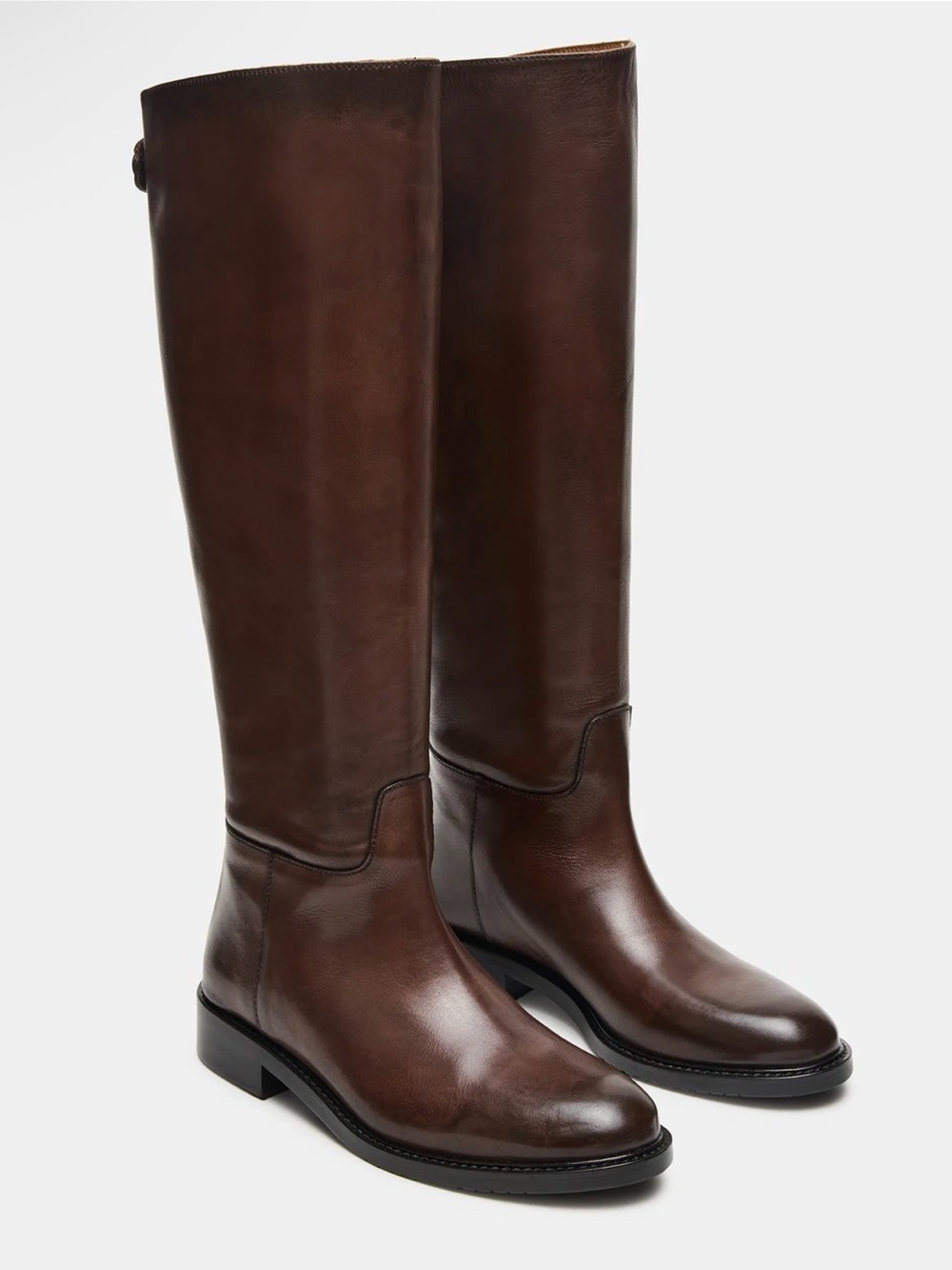 Steve Madden Beren Tall Leather Riding Boots - Dark Brown - Picture 2 of 14